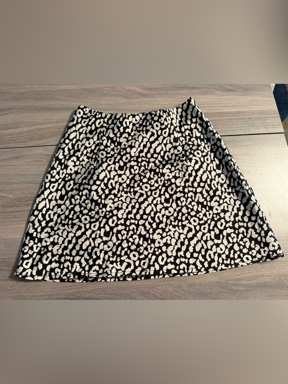 Princess Polly Black & Cream Leopard-Print Mini Skirt